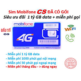 Sim Mobifone 4G GÓI CS CHỈ 90K/THÁNG, MAX BĂNG THÔNG, 1000 PHÚT GỌI NỘI MẠNG, Hàng chính hãng