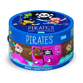 Bộ xếp hình hộp tròn 30 miếng CƯỚP BIỂN của hãng SASSI JUNIOR Puzzle PIRATES 