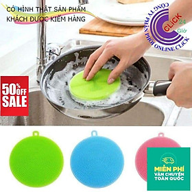 Mua Combo 3 Miếng Rửa Bát Chén Dĩa Silicon Siêu Sạch Kháng Khuẩn  Có Quai Treo Tiện Lợi - Hàng Chuẩn