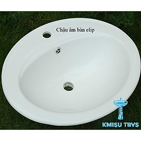 Chậu rửa mặt âm bàn elip. Kmisu thiết bị vệ sinh