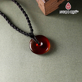 Dây chuyền đồng điếu hồ phách huyết 17mm - Ngọc Quý Gemstones