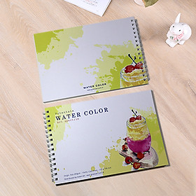 Sổ vẽ chuyên dụng A5 dòng cao cấp từ Ý, có vân màu trắng sang vẽ đẹp chì và màu nước lên màu giữ được độ trong, giấy dày định lượng 260gsm 15 tờ Green Art - Hàng chính hãng