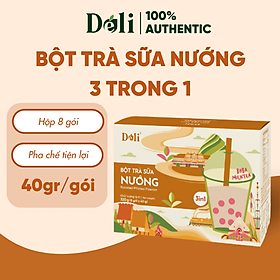 Bột trà sữa Nướng 3in1 Déli - Hộp 320Gr (8 gói) , pha chế trà sữa tiện lợi, nhanh chóng