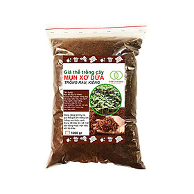 Mụn xơ dừa xay nhuyễn 1 KG-Giúp cải tạo đất, làm đất tơi xốp, thông thoáng, giữ chất dinh dưỡng cho cây trồng