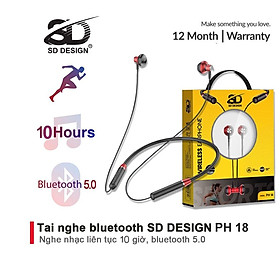 Tai Nghe Bluetooth Đeo Cổ PH 18 SD DESIGN Kiểu Dáng Nhét Tai Thể Thao Bảo Hành 12 Tháng