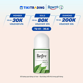 Lăn khử mùi chiết xuất thiên nhiên Refre Natural Green Tea Hương Trà Xanh 40ml