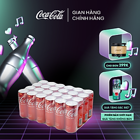 Thùng/Lốc 24 Lon Nước Ngọt Giải Khát Coca-Cola Vị Nguyên Bản Original 320m/Lon Sale 25.3 Coca-Cola Official Store