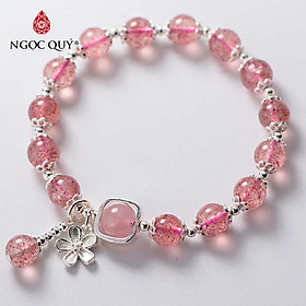 Vòng tay đá thạch anh dâu phối thạch anh hồng mệnh hỏa, thổ - Ngọc Quý Gemstones