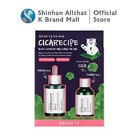 Bộ sản phẩm chăm sóc da toàn diện cấp ẩm - phục hồi làn da nhạy cảm Beausta Cicarecipe Special Kit (Serum - 30ml & Toner - 40ml)