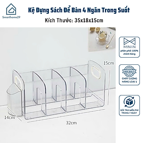 Mua Kệ Đựng Sách Để Bàn 4 Ngăn Trong Suốt Chất Liệu Acrylic Dày Dặn Cao Cấp - HÀNG CHÍNH HÃNG MINIIN