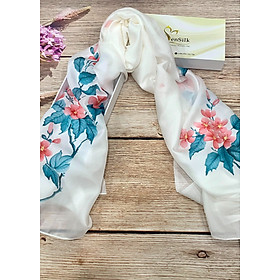 Khăn Lụa Tơ Tằm Vẽ Tay Mugunghwa Hàn Quốc SenSilk – Silk Painting 무궁화 - Quà Tặng Doanh Nghiệp 1650*550mm