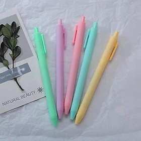 Set 5 cây bút gel đen ngòi 0.5mm dùng để ghi chép take note tông màu dễ thương