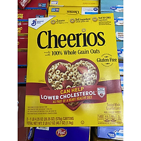 1 hộp Ngũ cốc Cheerios 100 Whole Grain Oats (cặp 1,1kg, 576g/ hộp)