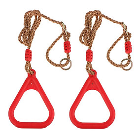 Triangle Plastic Strength Training Rings w/ Straps Buckles Fitness Tool Red