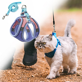 Cat Harness and Leash Set, Adjustable Kitten Harness, Escape  Pet Harness, Soft Breathable Vest for Walking - S