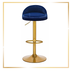 Ghế quầy bar xoay nệm bọc vải nhung chân thép mạ màu vàng gold Ghế bar tăng giảm livestream makeup Luxury Stools CB2258B-F nội thất Capta Tp.HCM