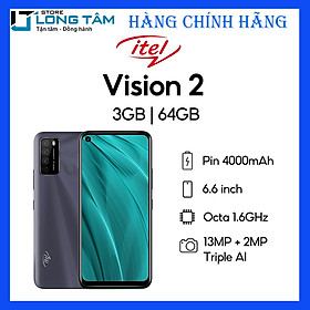 Mua Điện thoại itel Vision 2 3GB/64GB l Pin 4000mAh l Màn hình 6.6  - Camera 13MP - Hàng chính hãng giá rẻ