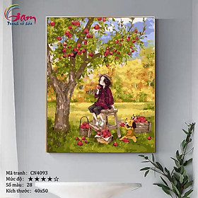 Mua Tranh tô màu theo số cô gái bên gốc táo CN4093