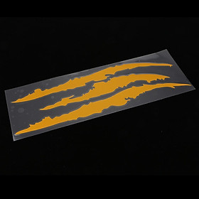 Black Scratch Stripe Claw Marks Auto Headlight Vinyl Decal 40x12cm - Yellow