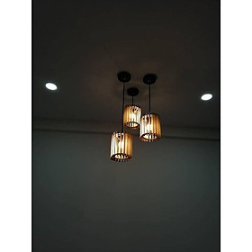 Đèn gỗ diy thả trần trụ tròn đẹp trang trí nhà và quán cafe Trenddecor