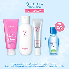 Combo Senka Thắm Đượm Tình Xuân (White Beauty Lotion 200ml + Serum White Beauty 35g + SRM Collagen 120g)