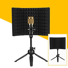 Foldable Compact Microphone Isolation  with Tripod Stand, Studio Mic Sound