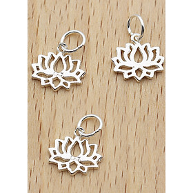 Combo 3 cái charm bạc hình hoa sen treo - Ngọc Quý Gemstones