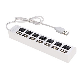 JDL-A7 HUB USB Hub 7 Port USB 2.0 Independent Switch Indicator High Speed Ultra Slim Splitter Hub with USB Cable for