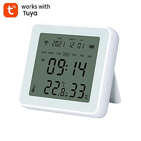 WiFi Smart Temperature Humidity Sensor Tuya APP Remote Control with LCD Screen High Accuracy TandH Sensor ℃/℉ Switchable