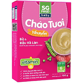 Cháo tươi nhuyễn bò đậu hà lan 150g