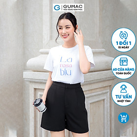 Áo thun nữ tay ngắn in chữ dày dặn trẻ trung thoải mái GUMAC ATD09034