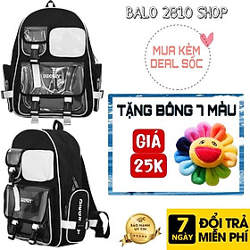 Balo Degrey Trắng Đen Thời Trang Nam Nữ Backpack 2810 Shop Balo Đi Học Đen Ulzzang Unisex