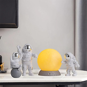 Astronaut Statue Desktop Spaceman Figurine Home Decor DIY Gold Yellow