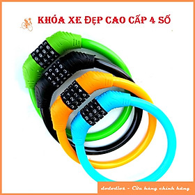 Khóa Dây Xe Đạp 4 Số Lõi Thép Đường Kính 12mm Chống Trộm Siêu Bền Dài 40cm