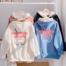 áo khoác nỉ nữ NÓN 2 LỚP phong cách cực cute THÊU GẤU HOT TREND 2022, áo khoác Nỉ kéo khoá thêu hình gấu 2 n