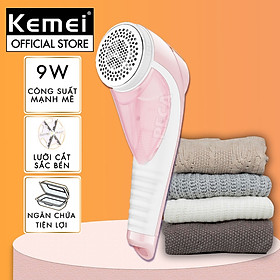 Máy cắt lông xù chuyên nghiệp Kemei KM-1905 hoạt động mạnh mẽ công suất 9W sử dụng sạc USB dùng cắt lông xù thừa trên vải, thú nhồi bông, chăn ga nệm nhanh chống
