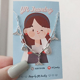 Lắc chân bạc đuôi cá đính đá cao cấp  YN JEWELRY SL