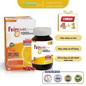 Viên nén FranGold Vitamin C 1000mg chống oxy hóa, tăng cường sức khỏe, hỗ trợ tăng sức bền thành mạch máu - Hộp 60 viên