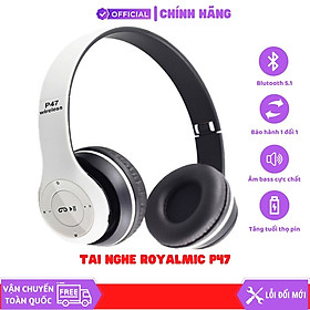 Mua Tai Nghe Bluetooth ROYALMIC P47 có khe thẻ nhớ - Âm thanh cực chất  Có mic over ear headphones - Không đau tai - Hàng Chính Hãng