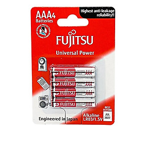 VỈ 4 Viên Pin AA , Pin AAA FUJITSU 1,5V Siêu Bền - Hàng chính hãng - 4 Pin AAA ( nhỏ )