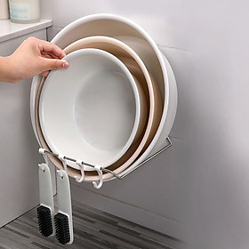 Giá Treo Rổ Rá, Thau Chậu Dán Tường Đa Năng Cho Phòng Tắm, Nhà Bếp Gọn Gàng Inox Cao Cấp