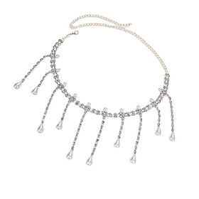 Multilayer Faux Pearl Necklaces Beaded Choker Statement Jewelry Round