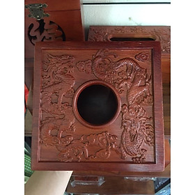 Mua HỘP ĐỰNG GIẤY ĂN VUÔNG CỠ LỚN BÀNG GỖ HƯƠNG CHẠM RỒNG NỔI SIÊU ĐẸP