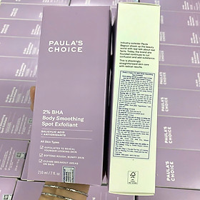 Kem Dưỡng Thể Hỗ Trợ Giảm Mụn Làm Mịn Da Paula's Choice 2% BHA Body Smoothing Spot Exfoliant 210ml