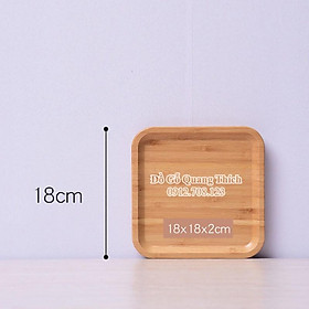 Mua Khay đựng đồ ăn bằng gỗ hình vuông  khay gỗ trang trí  đĩa gỗ chụp ảnh decor
