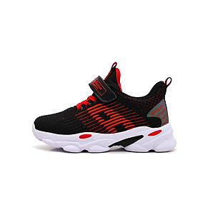 Giày thể thao, giày sneaker trẻ em cao cấp mẫu mới 2020 màu đen đỏ để cao su non