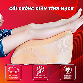 Mua Gối kê chân chống giãn tĩnh mạch YOROKOBI cao 25cm dành cho người đau nhức chân  tiểu đường  tê bì  vọp bẻ  kiến bò  mẹ bầu phù chân tích nước - hàng thương hiệu-VÀNG NHẠT