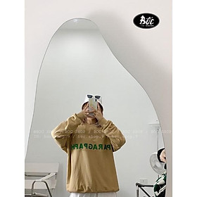 Áo nỉ nâu họa tiết chữ nổi tay bồng cá tính, form rộng siêu dễ mix đồ