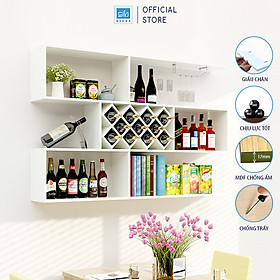 Mua Kệ Gỗ Treo Tường Để Chai Vang 3 Tầng SIB DECOR Với 11 Ngăn Đựng Chai Để Nằm Và Giá Treo Ly Inox 304 Cao Cấp Cho Phòng Khách  Phòng Ăn