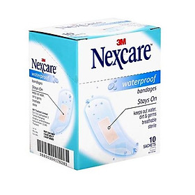 Băng keo cá nhân không thấm nước Nexcare Waterproof (10 gói/hộp)